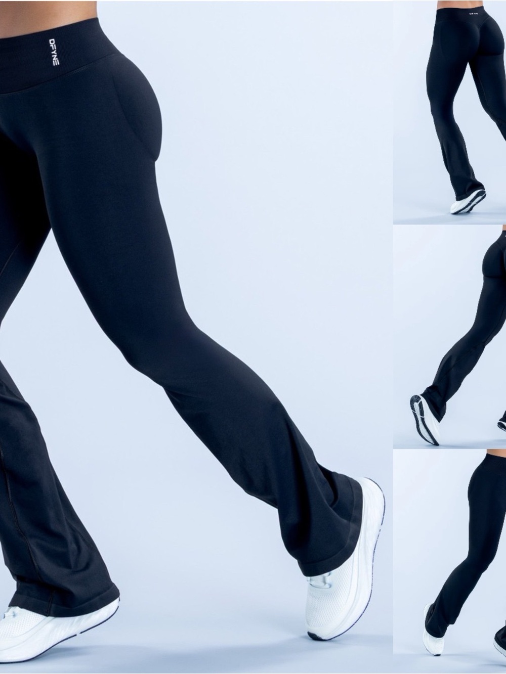 DFNE Black Flared Leggings